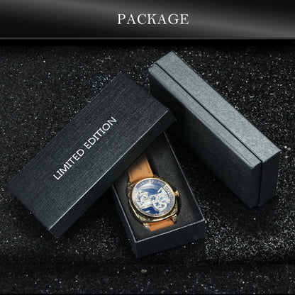 Forsining Vintage Square Skeleton Automatic Mechanical Watch for Men Engraved Case Steel Leather Strap Business Mens Watches