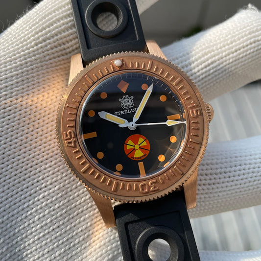 STEELDIVE SD1952VS New Arrival Solid Bronze Case Black Dial 300M Waterproof NH35 Mechanical Sapphire Glass Mens Dive Watch