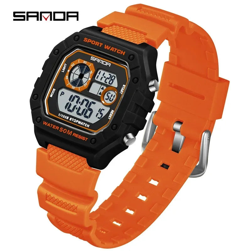 SANDA Fashion Brand Digital G Style Top Men's Watch Luxury Military Sport Waterproof Alarm Stopwatch Clock Relogio Masculino