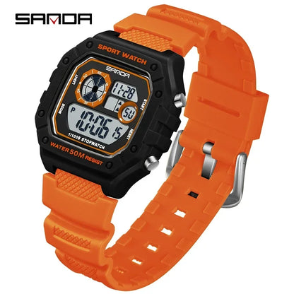 SANDA Fashion Brand Digital G Style Top Men's Watch Luxury Military Sport Waterproof Alarm Stopwatch Clock Relogio Masculino