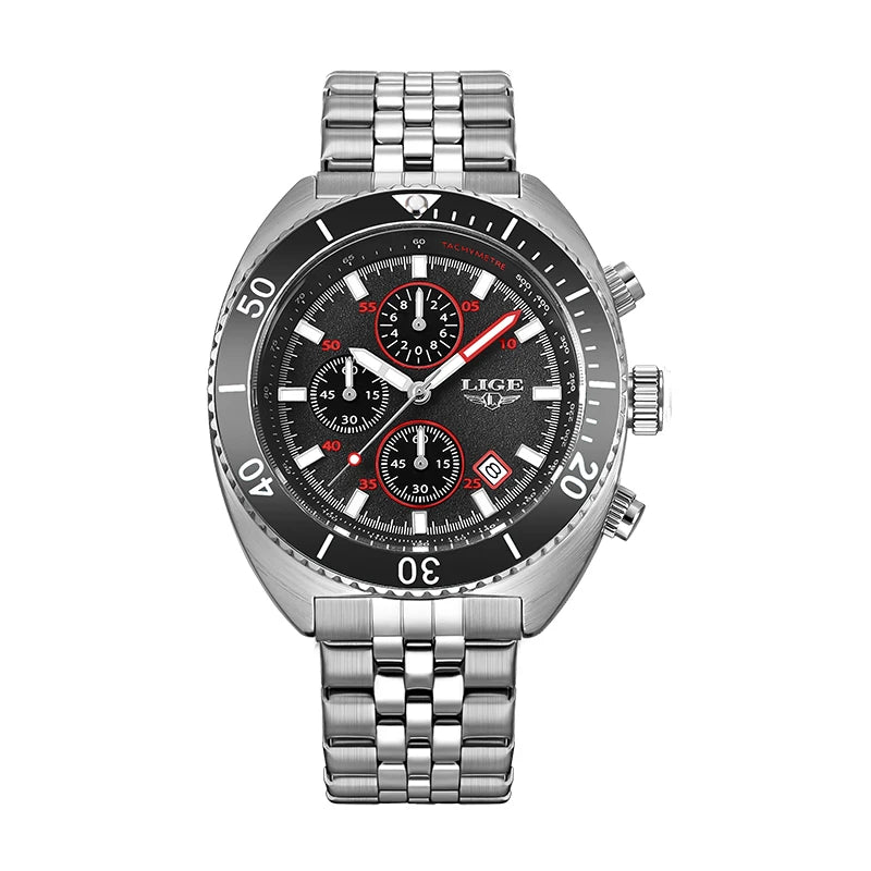 LIGE Luxury Casual Men's Wristwatch Sports Stainless Steel Waterproof Date Man Watch High Quality Fashion Quartz Men Watches