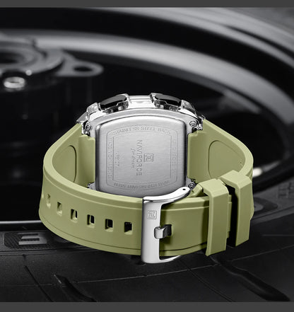NAVIFROCE Relogio Masculino 2025 Man LCD Display Wristwatches Men Watches Luminous Military Sport Waterproof Quartz Male Clock