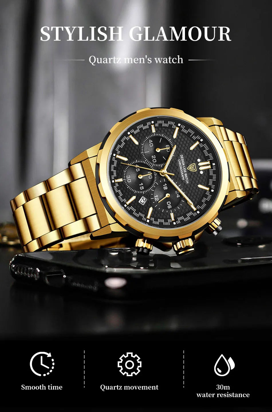 LIGE Luxury Men Watch Top Original Waterproof Luminous Chronograph Man Wristwatch Stainless Steel Quartz Men's Watches Reloj