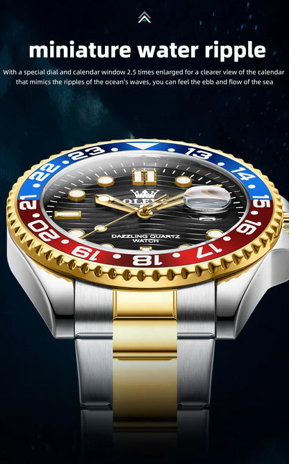 OLEVS 3610 Mens Watch Stainless Steel Date Quartz Watch Waterproof Luminous Sports Watches Man Box Gifts Original Reloj