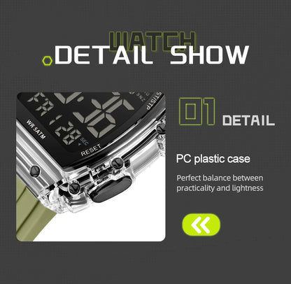 NAVIFROCE Relogio Masculino 2025 Man LCD Display Wristwatches Men Watches Luminous Military Sport Waterproof Quartz Male Clock