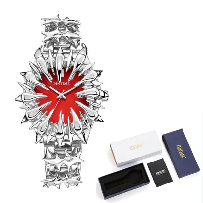 Y2K Watch European American Watches Irregular Dragon Scale Pointed tin Solder Light Luxury Men Gift Niche Quartz Wristwatch