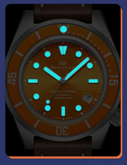 Seagull Color Holiday Men's Automatic Mechanical Watch Titanium Alloy Luxury Diving Watch Sapphire Glass Luminous Wristwatch 414