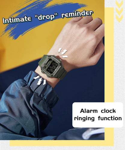 SANDA 6196 Student Electronic Watch Night Light Waterproof Sports Men's Lightweight Square Luxury Classic  Electronic Watch