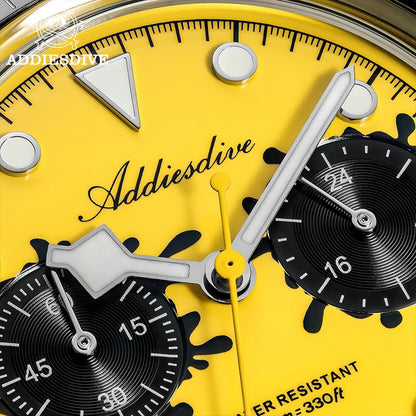 ADDIESDIVE New Luxury Mens Quartz Chronograph Watch VK64 Luxury Wristwatch Ceramic Bezel Stainless Steel 100M Waterproof AD2520