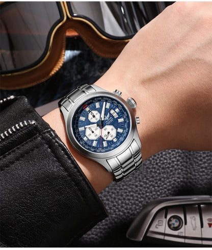 Yelang V1029S Men's Quartz Watch 42mm Japan OS00 Movement Luminous Stainless Steel 10Bar Waterproof Sports Watches