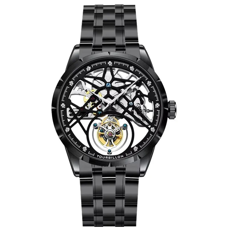 JINLERY Fashion Real Tourbillon Watch Man Luxury Skeleton Watches for Men Wristwatch Male Clock New  Gifts Relogio Masculino2025