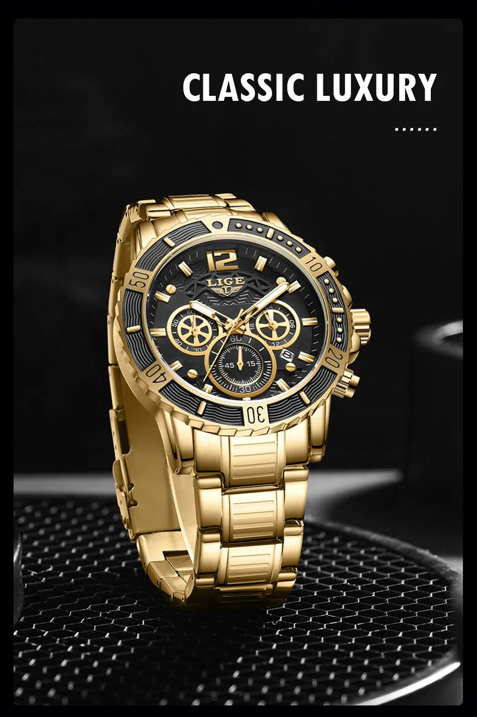 LIGE Luxury Casual Men's Wristwatch Sports Stainless Steel Waterproof Date Man Watch High Quality Fashion Quartz Men Watches