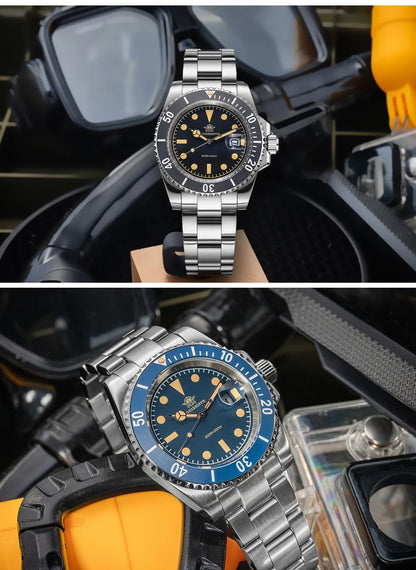 ADDIESDIVE Diver Watch Men Quartz Wristwatch 200m Waterproof Ceramic Bezel Super C3 Luminous AR Coating Calendar Diving Watch