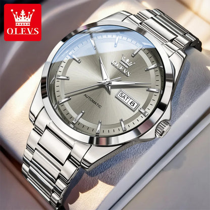 OLEVS 7090 Men's Automatic Mechanical Watch High quality Stainless steel Auto Date Waterproof Luminous Man Watch