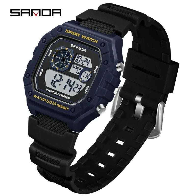 SANDA Fashion Brand Digital G Style Top Men's Watch Luxury Military Sport Waterproof Alarm Stopwatch Clock Relogio Masculino