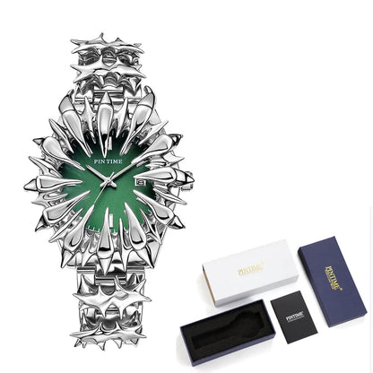 Y2K Watch European American Watches Irregular Dragon Scale Pointed tin Solder Light Luxury Men Gift Niche Quartz Wristwatch