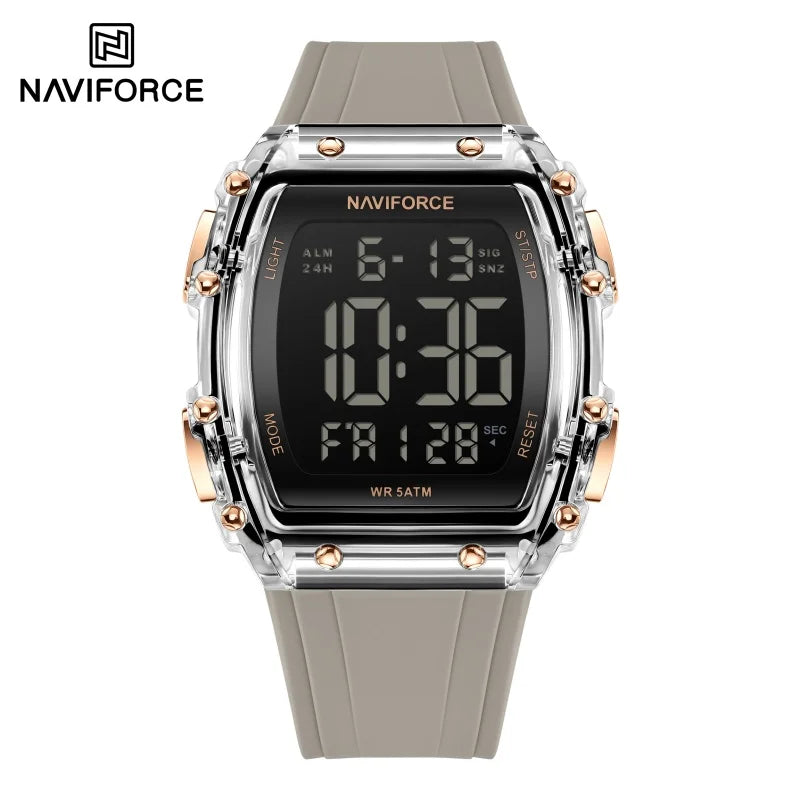 NAVIFROCE Relogio Masculino 2025 Man LCD Display Wristwatches Men Watches Luminous Military Sport Waterproof Quartz Male Clock