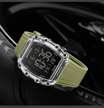 NAVIFROCE Relogio Masculino 2025 Man LCD Display Wristwatches Men Watches Luminous Military Sport Waterproof Quartz Male Clock