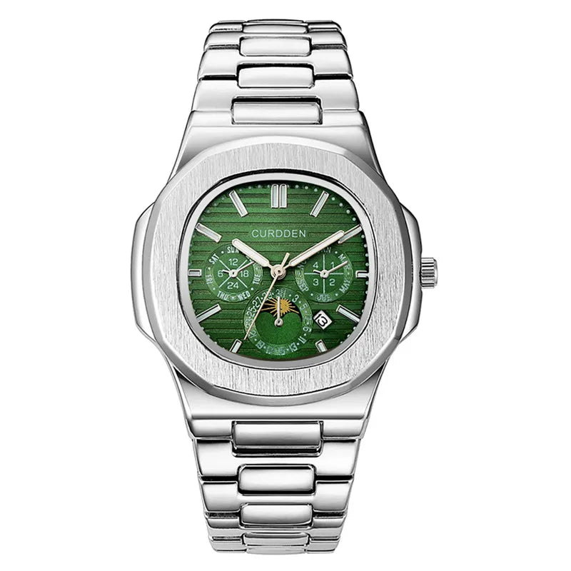 Original CURDDEN Famous Brand Men Watches Silver Fashion Alloy Band Gifts Date Quartz Watch Relogio Masculino Reloj Hombre 2026