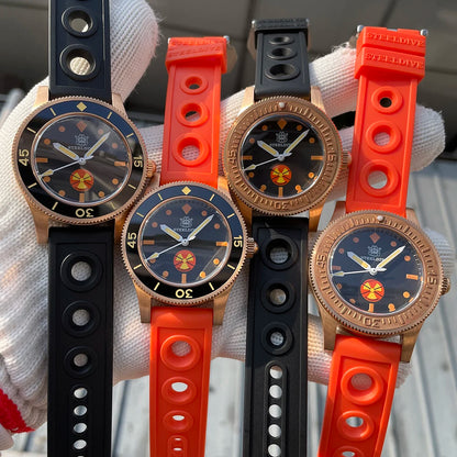 STEELDIVE SD1952VS New Arrival Solid Bronze Case Black Dial 300M Waterproof NH35 Mechanical Sapphire Glass Mens Dive Watch