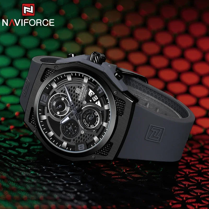 NAVIFORCE Top Brand Luxury Men's Quartz Watch Sport Chronograph Date Waterproof Wristwatch Fashion Business Men Watches Reloj