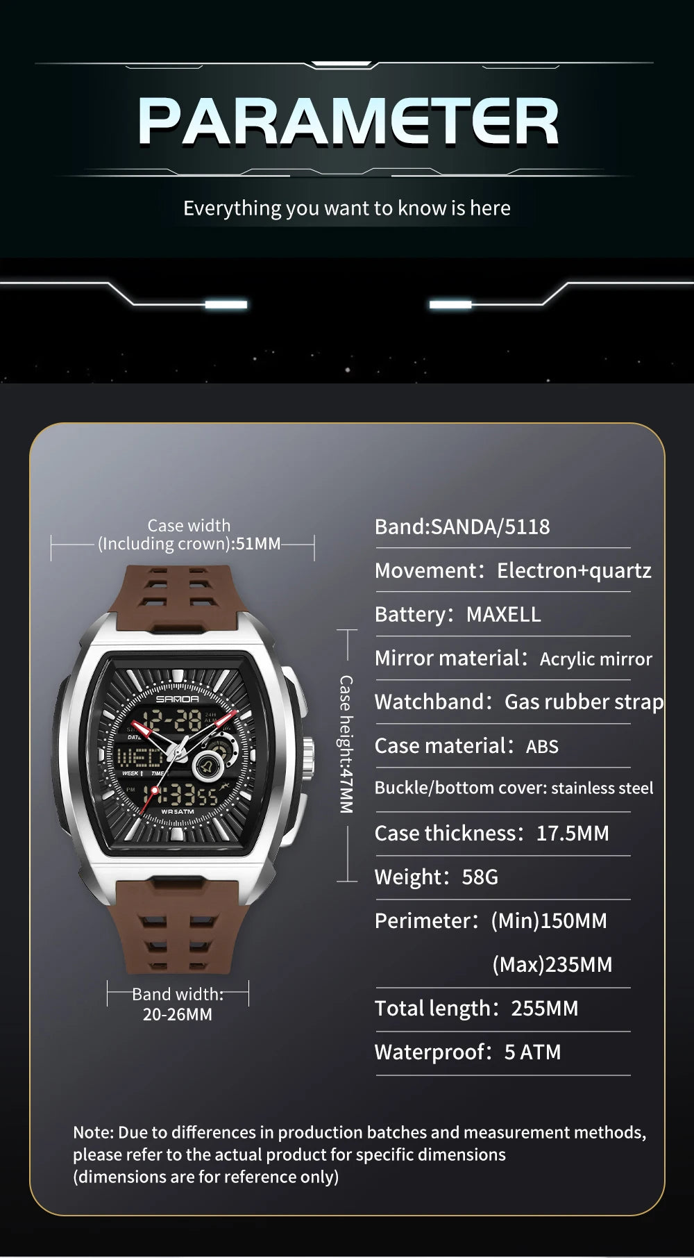 SANDA Luxury Men Wristwatch Electronic LED Display Luminous Sports Man Watch Quartz Waterproof Military Alarm Date Watches Male