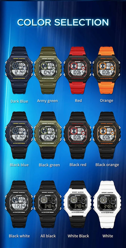 SANDA Fashion Brand Digital G Style Top Men's Watch Luxury Military Sport Waterproof Alarm Stopwatch Clock Relogio Masculino