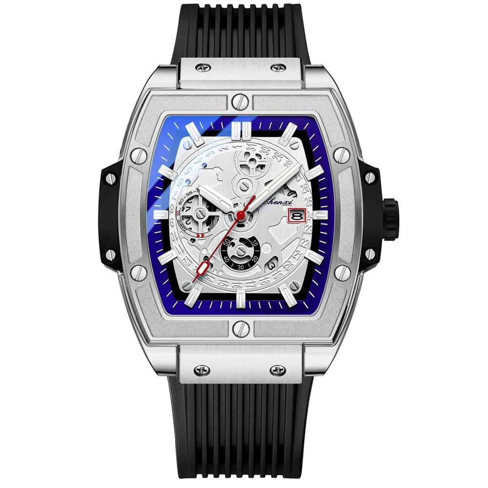 CHENXI Top Brand Popular Men Sports Watch Quartz Luxury Waterproof Silicone Strap WristWatch New Fashion Men's Date Clock