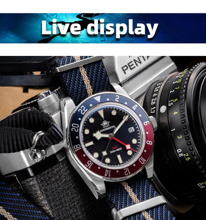 ADDIESDIVE TOP Quartz Watches 20Bar Diving BGW9 Super LuminousSwiss Ronda 515-24H GMT Watch Men's Watch relogios masculino