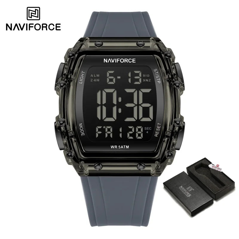 NAVIFROCE Relogio Masculino 2025 Man LCD Display Wristwatches Men Watches Luminous Military Sport Waterproof Quartz Male Clock