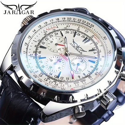 High-End Men's Watch Is a Fashionable and Functional Mechanical Clock, Made of Stainless Steel, with Hollow Design and Large Dial. Its Attractive Appearance Makes Daily Gifts, No Batteries Required, Fashionable Business Casua