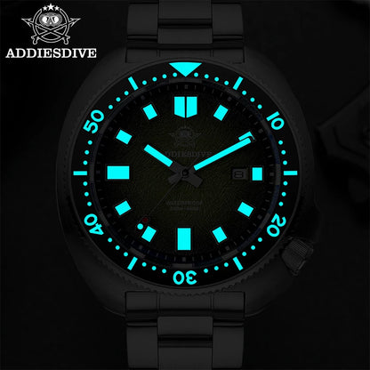 ADDIESDIVE Watch For Man AD2511 Sapphire Glass Window Display BGW9 Luminous 200M waterproof 316L Stainless Steel Quartz Watches
