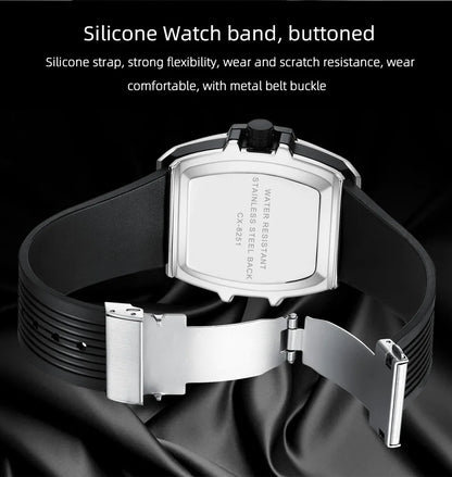 CHENXI Top Brand Popular Men Sports Watch Quartz Luxury Waterproof Silicone Strap WristWatch New Fashion Men's Date Clock