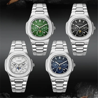 Original CURDDEN Famous Brand Men Watches Silver Fashion Alloy Band Gifts Date Quartz Watch Relogio Masculino Reloj Hombre 2026
