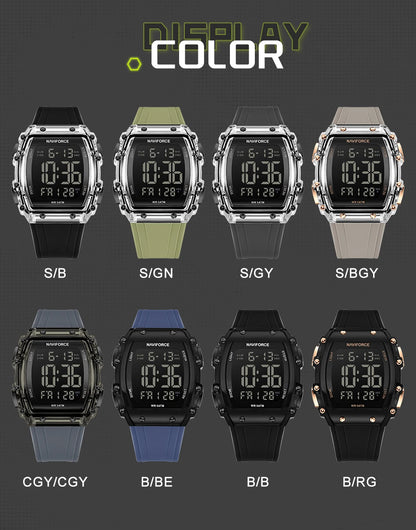 NAVIFROCE Relogio Masculino 2025 Man LCD Display Wristwatches Men Watches Luminous Military Sport Waterproof Quartz Male Clock