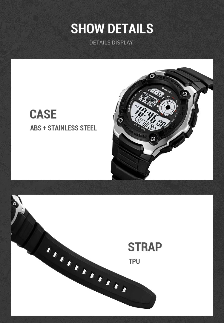 SKMEI 2517 Fashion Multifunction Electronic Watches for Man Alarm Clock Students Wristwatch Waterproof Casual Men Digital Watch