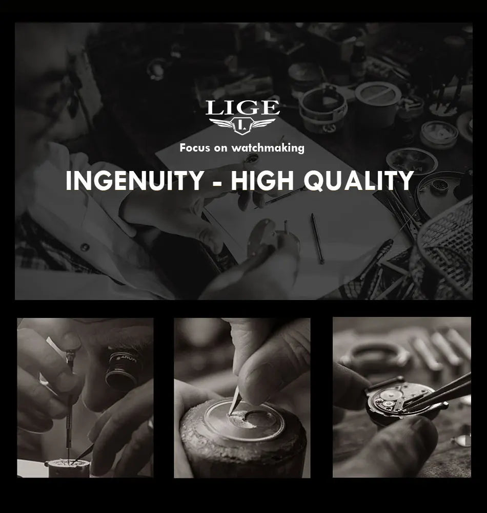 LIGE Luxury Casual Men's Wristwatch Sports Stainless Steel Waterproof Date Man Watch High Quality Fashion Quartz Men Watches