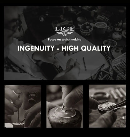 LIGE Luxury Casual Men's Wristwatch Sports Stainless Steel Waterproof Date Man Watch High Quality Fashion Quartz Men Watches