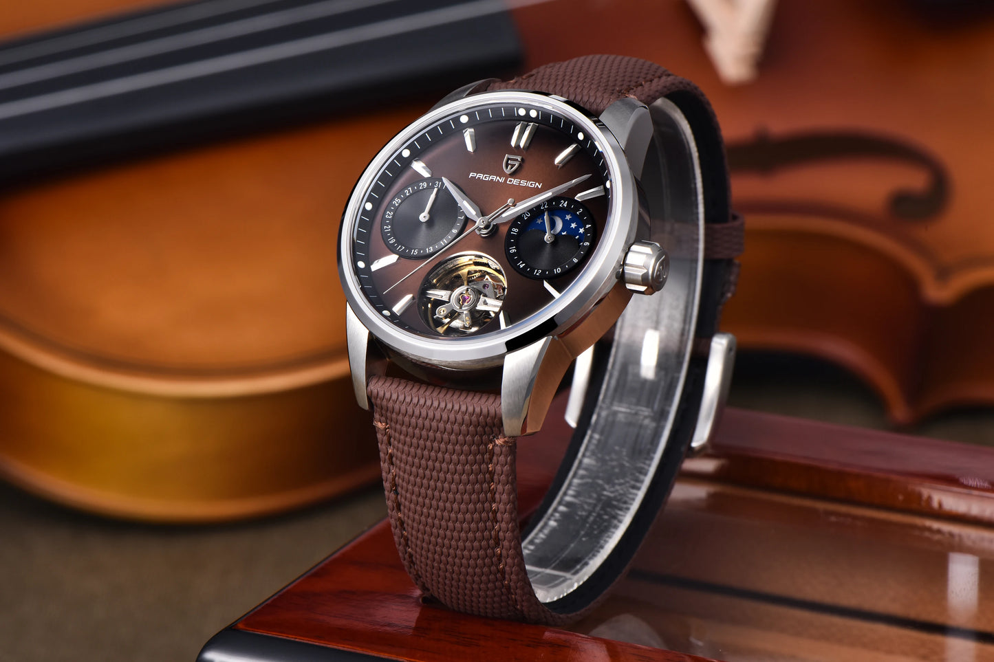 PAGANI DESIGN 2026 Men's Mechanical Watch E3255Y 41mm with Sapphire Glass Stainless Steel Calendar Waterproof Reloj Hombre