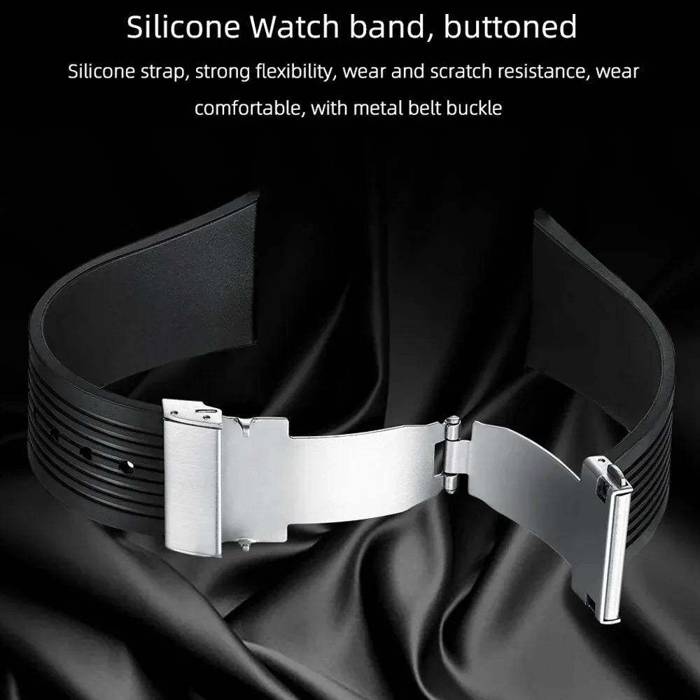 CHENXI Men's Fashion Silicone Chronograph Watch Multifunctional Cool Luminous Quartz Starry Lunar Phases Sport Wristwatch