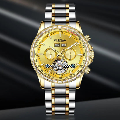 Glenaw high-end business fully automatic mechanical multi-function watch for men's fashionable waterproof watch