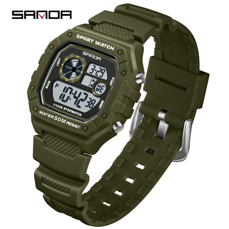 SANDA Fashion Brand Digital G Style Top Men's Watch Luxury Military Sport Waterproof Alarm Stopwatch Clock Relogio Masculino