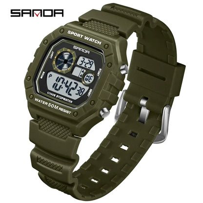 SANDA Fashion Brand Digital G Style Top Men's Watch Luxury Military Sport Waterproof Alarm Stopwatch Clock Relogio Masculino