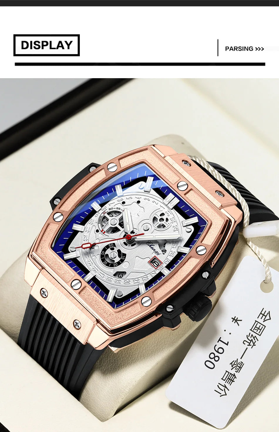 CHENXI Top Brand Popular Men Sports Watch Quartz Luxury Waterproof Silicone Strap WristWatch New Fashion Men's Date Clock