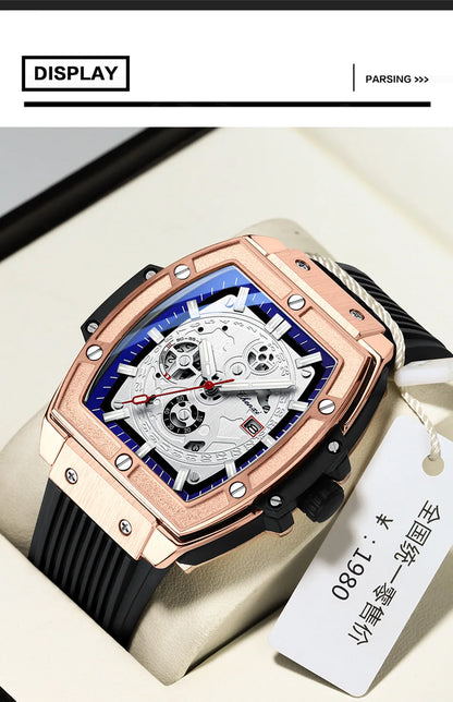 CHENXI Top Brand Popular Men Sports Watch Quartz Luxury Waterproof Silicone Strap WristWatch New Fashion Men's Date Clock