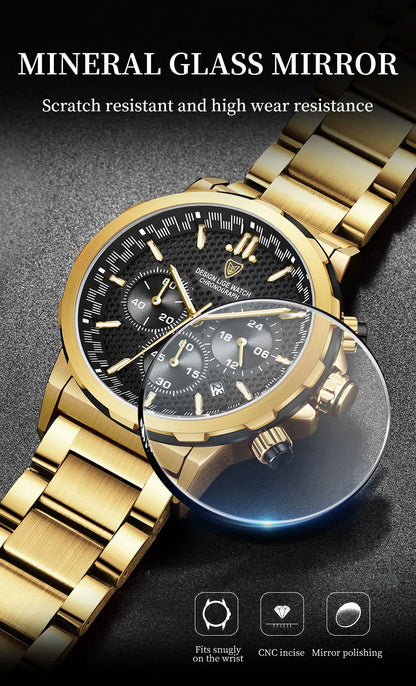 LIGE Luxury Men Watch Top Original Waterproof Luminous Chronograph Man Wristwatch Stainless Steel Quartz Men's Watches Reloj