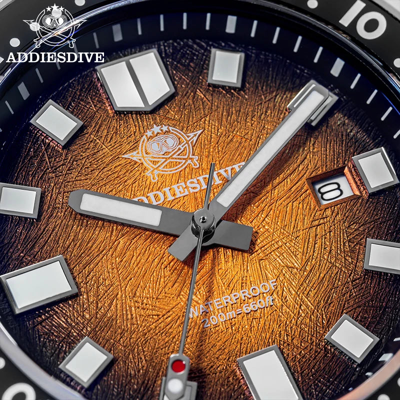 ADDIESDIVE Watch For Man AD2511 Sapphire Glass Window Display BGW9 Luminous 200M waterproof 316L Stainless Steel Quartz Watches