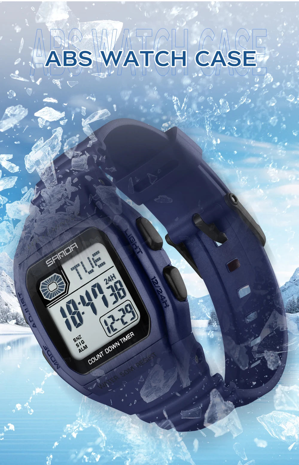 Fashion SANDA New 2208 Fashion Men's Electronic Watch Outdoor Sports Waterproof Timing LED Women's Watch