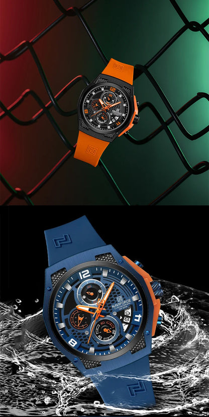 NAVIFORCE Top Brand Luxury Men's Quartz Watch Sport Chronograph Date Waterproof Wristwatch Fashion Business Men Watches Reloj