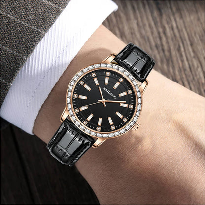 2024 New Aurora Series Fashion Light Luxury Men's Watch Temperament Black Plate Classic Night Glow Waterproof Watch